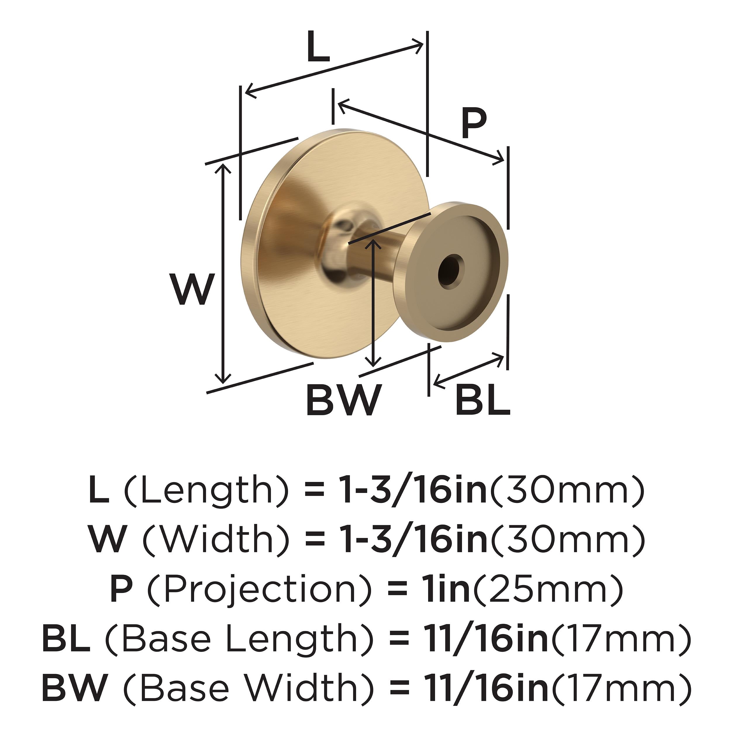 Amerock Loop 1-3/16 inch (30mm) Diameter Champagne Bronze Cabinet Knob - 10 Pack