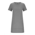 thumbnail image 7 of NSLGXD Women's Cotton Linen Midi Dresses 2025 Spring Summer Tiered Dress Round Neck Short Sleeve Casual Dress Solid Color Sundress, 7 of 7