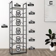 thumbnail image 3 of PERUYQ 2/3/4/5/6 Tier Small Bookshelf, 24 Inch Width Free Standing Shelf, Bookcase Shelf Storage Organizer, Industrial Book Shelves for Home Office, Living Room, Black Shelves & Metal Frame, 3 of 17