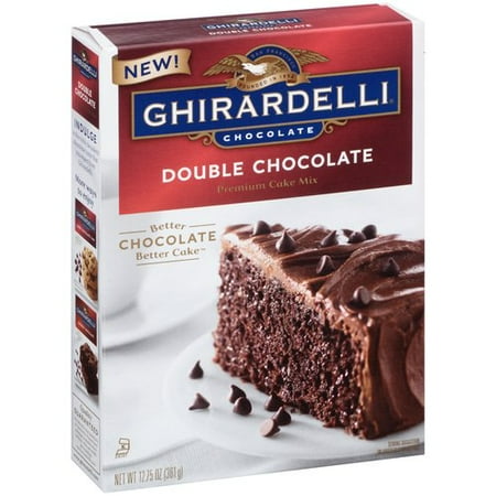 - (2 Pack) Ghirardelli Double Chocolate Premium Cake Mix, 12.75oz Box