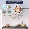thumbnail image 4 of 8" Wall Mounted Lighted Makeup Mirror, Vanity Mirror with Lights, Double Sided 1X/10X Magnifying Mirror,3 Color Lights Dimmable 360° Rotation Shaving Light up Mirror for Bathroom（Nickel）, 4 of 9