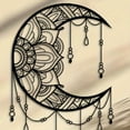 thumbnail image 3 of HELLOYOUNG 11.81 Inch Black Metal Mandala Sculpture – Boho Crescent Moon with Intricate Florals Ideal Living Room Bedroom Decor Enhance The Sense of Romance, 3 of 18