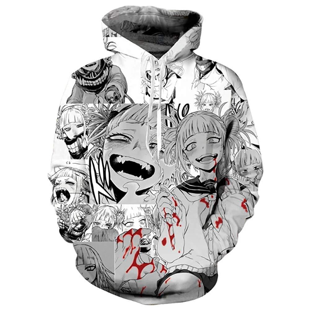 Anime My Hero Academia Himiko Toga Zipper Jacket Hooded Sweatshirt Coat S-5XL
