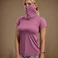 thumbnail image 2 of successthop Sun Sleeves for Women UV Protection with Face Cover Short Sleeve Solid Jacket for Outdoor Driving Traveling Hiking Fishing Purple XL, 2 of 7