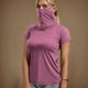 thumbnail image 1 of TaTaai Short Sleeve Sun Protective Top, Women's Built-in Face Mask UPF Shirt, Breathable Casual Wear for Hiking and Summer Activities Gift, 1 of 7