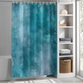 thumbnail image 3 of Teal Blue Fabric Shower Curtain Modern Abstract Art Washable Shower Curtains for Bathroom, Waterproof Bath Curtain with Hooks Home Decor 36x72in, 3 of 8