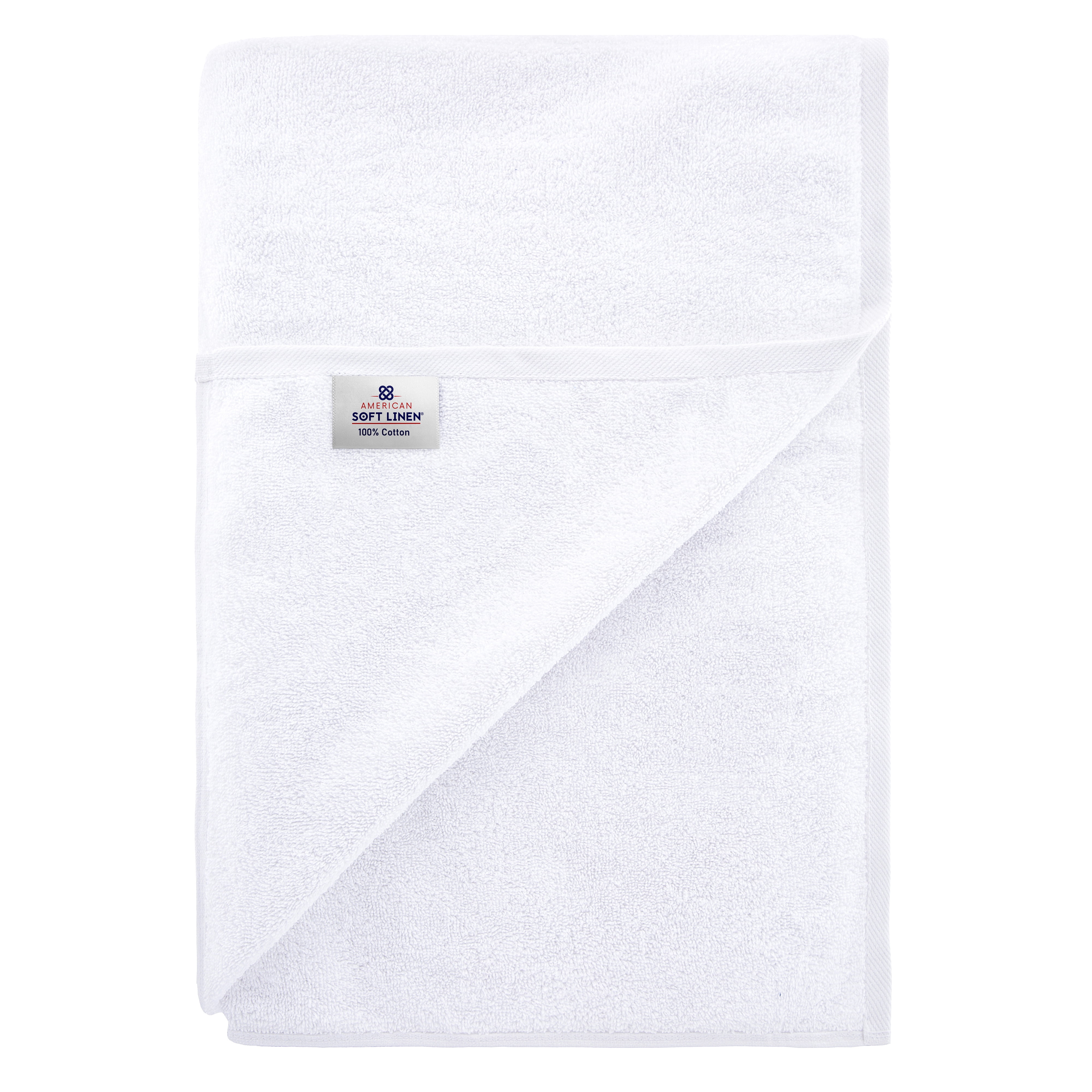 American Soft Linen Luxury 40x80 Oversized Bath Sheet, 100% Cotton XL Turkish Bath Sheet Towel, White