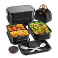 thumbnail image 1 of Set de Lonchera Bento KEMETHY 74oz 3 Niveles Antigoteo Negra, 1 of 8