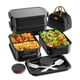 thumbnail image 1 of Set de Lonchera Bento KEMETHY 74oz 3 Niveles Antigoteo Negra, 1 of 8