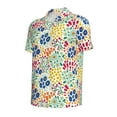 thumbnail image 2 of Vsdgher Cartoon Flowers Print Men's Short Sleeve Stretch Polo Shirt, Moisture-Wicking Performance Polo Shirt, 2 of 8