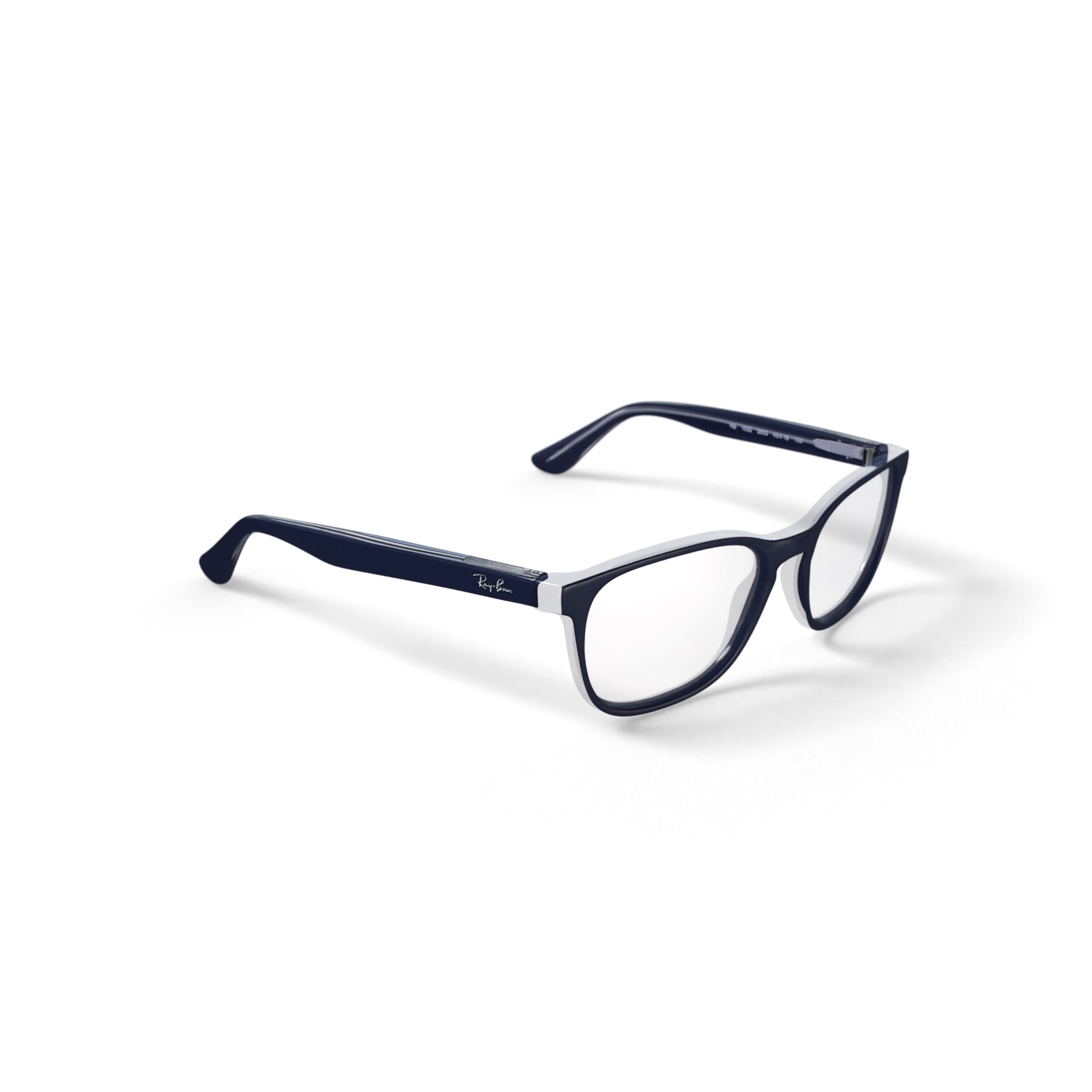 Ray-Ban Youth Size 48 0RY1592 Prescription Eyeglasses with Case, Blue on Transparent/Demo Lens