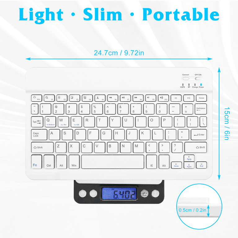 Ultra-Slim Rechargable Bluetooth Keyboard Compatible with Xiaomi