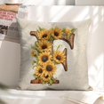 thumbnail image 5 of Monogram Letter F Summer Sunflower Pillow Covers, Floral Decorative Initial 18x18 Inch Throw Pillows for Girls Kids Home Farmhouse Last Name Pillow Case for Sofa Couch Decor, 5 of 6