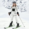 thumbnail image 2 of HCNTES Kids Waterproof Snow Bib Overalls Toddler Adjustable Strap Design Comfortable Winter Ski Wear(A01-White,8-9 Years), 2 of 8
