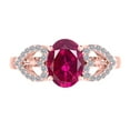 thumbnail image 4 of AoneJewelry 1.40 Carat Ruby & Heart Shape Diamond Gemstone Ring In 14K Rose Gold, 4 of 6