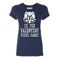 thumbnail image 2 of V is For Video Games Funny Gamer Women's T-shirt, 2XL, Navy, 2 of 5