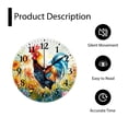 thumbnail image 4 of 12 Inch Wall Clock Battery Operated Silent Clock Decorative for Office, Kitchen, Outdoor, Living Room，Farm Bird Rooster Flower Watercolor Creative, 4 of 4