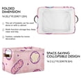 thumbnail image 2 of Yayeee 2 Pack Canvas Storage Basket with Handles for Shelves Fabric Bins Closet Organizer, Pink Cartoon Pattern, 2 of 8