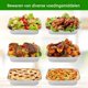 thumbnail image 5 of Dussdote 30 piezas - Platos - Bandejas para parrilla - Bandejas de aluminio - Aptas para cocinar, hornear, picnics, freidoras de aire - 22*22*4.5, 5 of 7