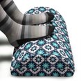 thumbnail image 3 of Boho Foot Rest, Folkloric Morocco Tile Inspired Squares with Flowers, Non-Slip Backing Adjustable Ergonomic Memory Foam Leg Support for Office, Seafoam Dark Blue, by Ambesonne, 3 of 5