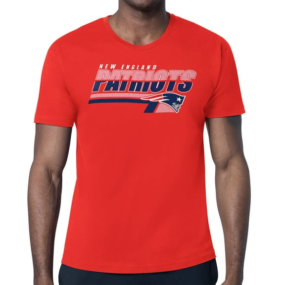 Men's Starter Red New England Patriots Logo Push Graphic T-Shirt