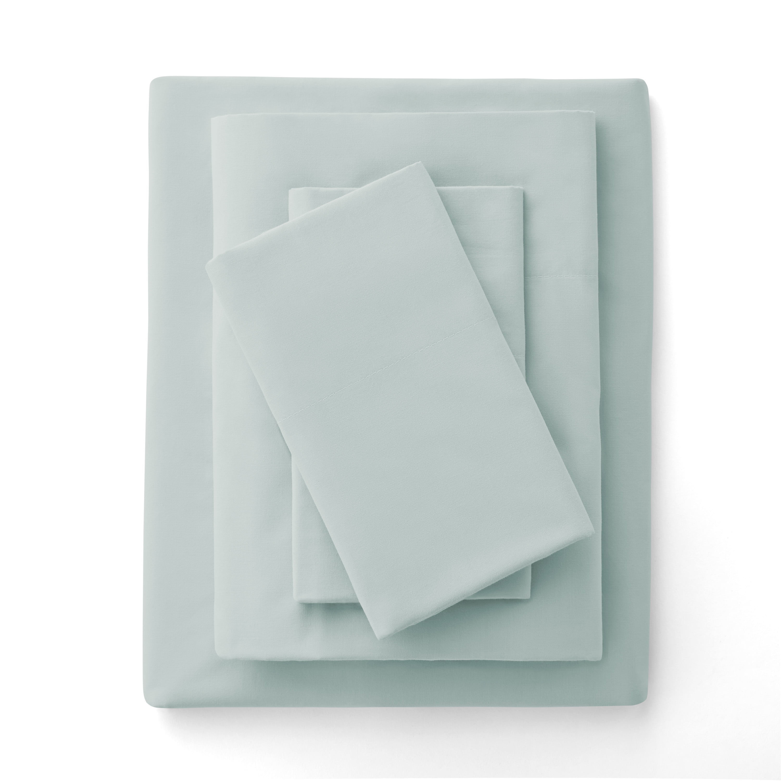 Mainstays 4-Piece 300 Thread Count Easy Care Percale Bed Sheet Set, Teal Haze, Queen
