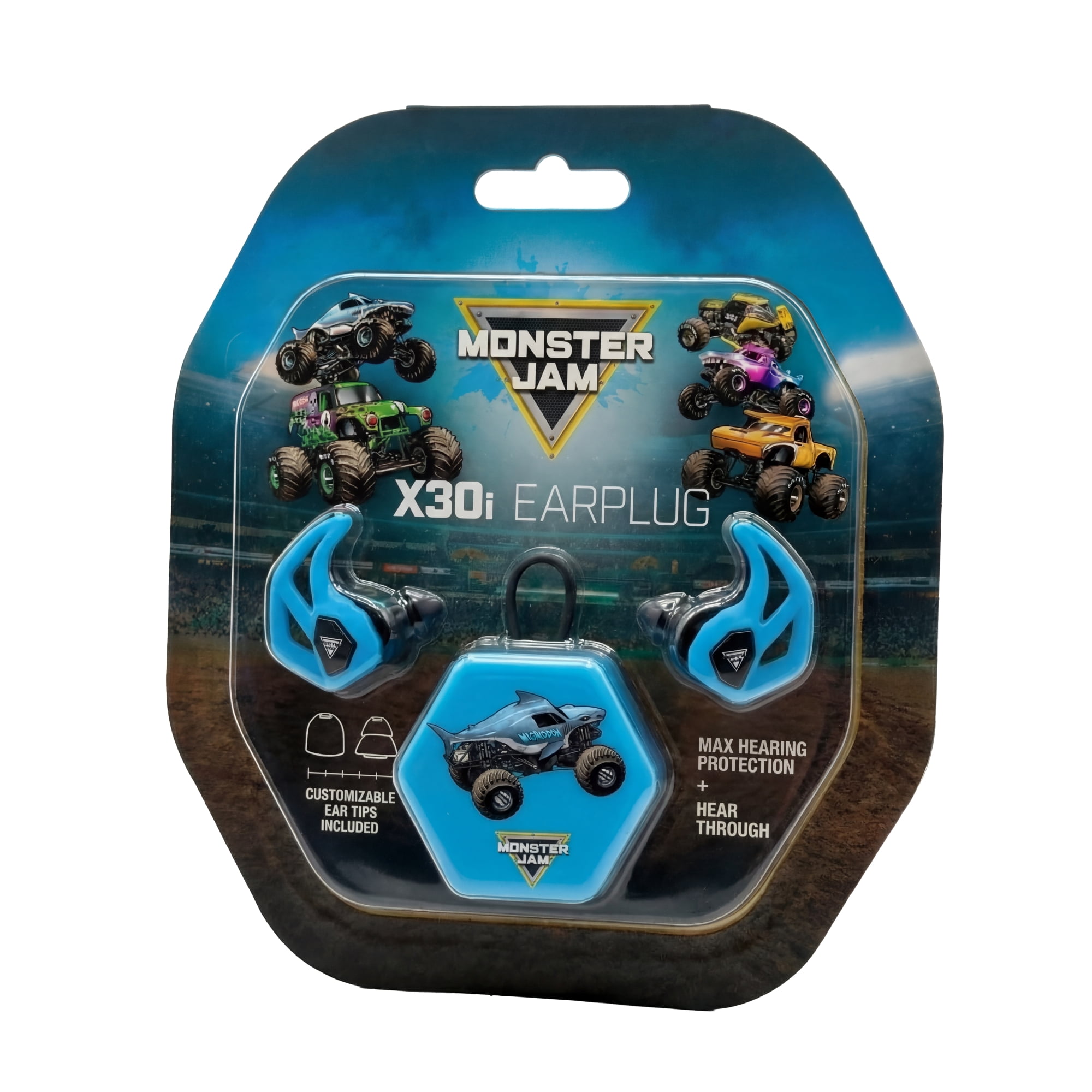 Axil Monster Jam X30i Megalodon Kids Hearing Protection with Carrying Case and Hear-Through Mode