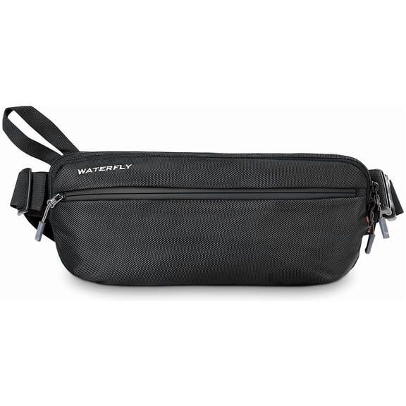 WATERFLY Small Lightweight Sling Bag Crossbody Shoulder Chest Bags Men Women-Black