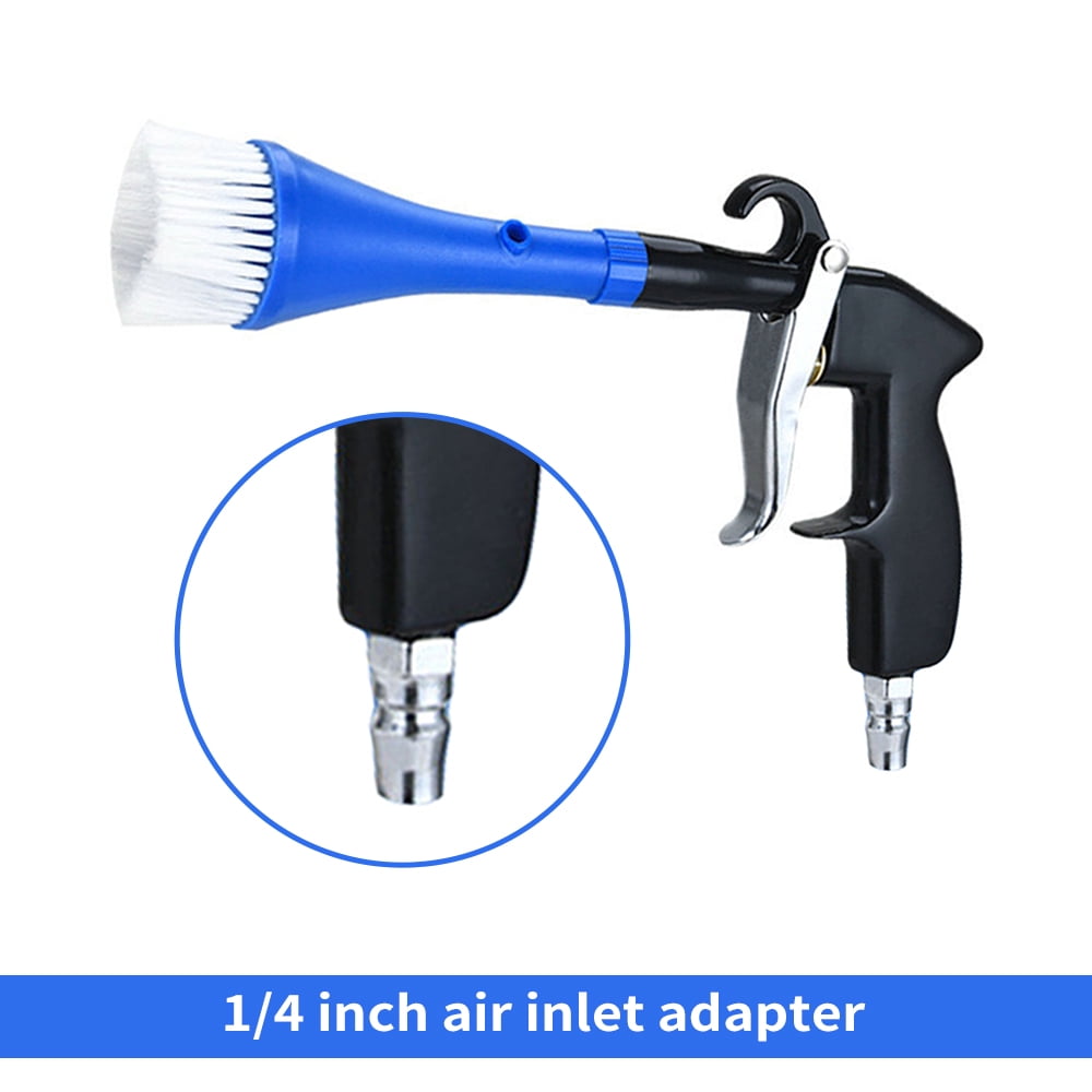 Car Cleaning Gun Tools Air Blow Gun Dry Brush Cleaning Gun With 2 Nozzles 1/4inch Air Inlet Adapter 360 Degree Rotate Tube For Car Interior Cleaning Blows Away Dirt, Debris And Pet