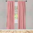 thumbnail image 4 of Ambesonne Geometric Window Curtains, Jumbled Triangles, Each 28" W x 63" L, Coral Pale Green, 4 of 4