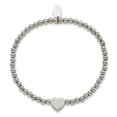 thumbnail image 2 of Chisel Stainless Steel Polished Heart 4mm Beaded Stretch Bracelet, 2 of 2