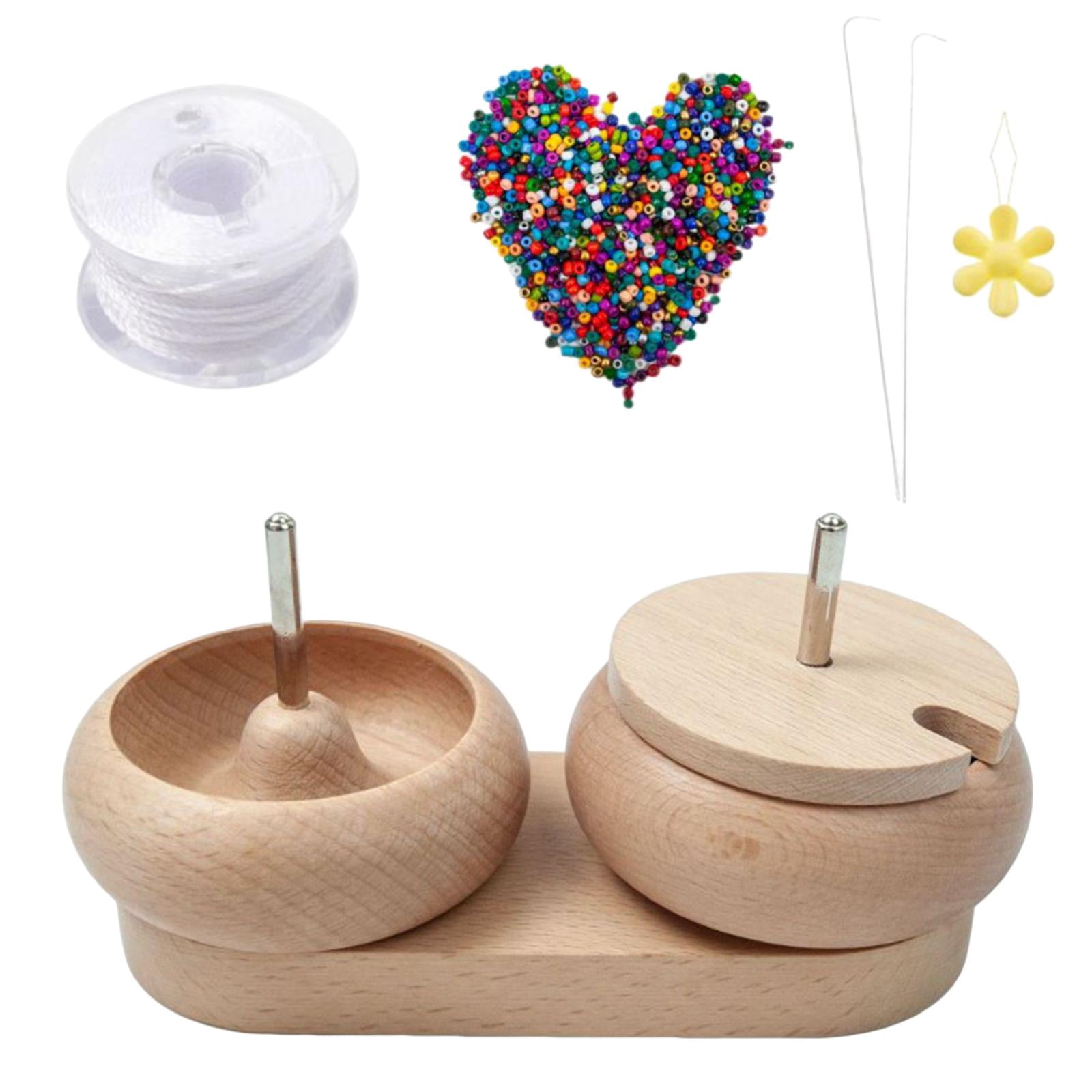Milageto Dual Bowl Bead Spiner, DIY Jewelry Tool Bead Bowl Loader Charms Crafts Bead Loom