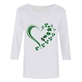 thumbnail image 4 of Today St. Patrick's Day Shirts for Women 3/4 Sleeve Blouses Dressy Heart Shamrock T Shirt Round Neck Top Summer Pullover Tshirt, 4 of 5