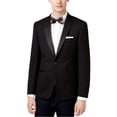 thumbnail image 1 of Calvin Klein Mens Jacquard Dinner Two Button Blazer Jacket, Black, 40 Regular, 1 of 1