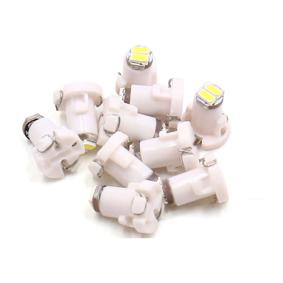 10Pcs T3 3014 2- White Dashboard Gauge Light Lamp Bulb for Car Interior