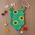 thumbnail image 6 of Abcomgle Baby Girl Swimsuit Sunflower Print One Piece Swimsuit for Girls Ruffled Stretchy Swimwear for Girls, 6 of 7