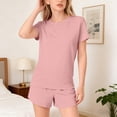 thumbnail image 5 of Ruyang Girls 2 Piece Sets Solid Round Neck Short Sleeve Tops and Wide Leg Shorts Outfits Summer Outdoor Active Wear, 5 of 9