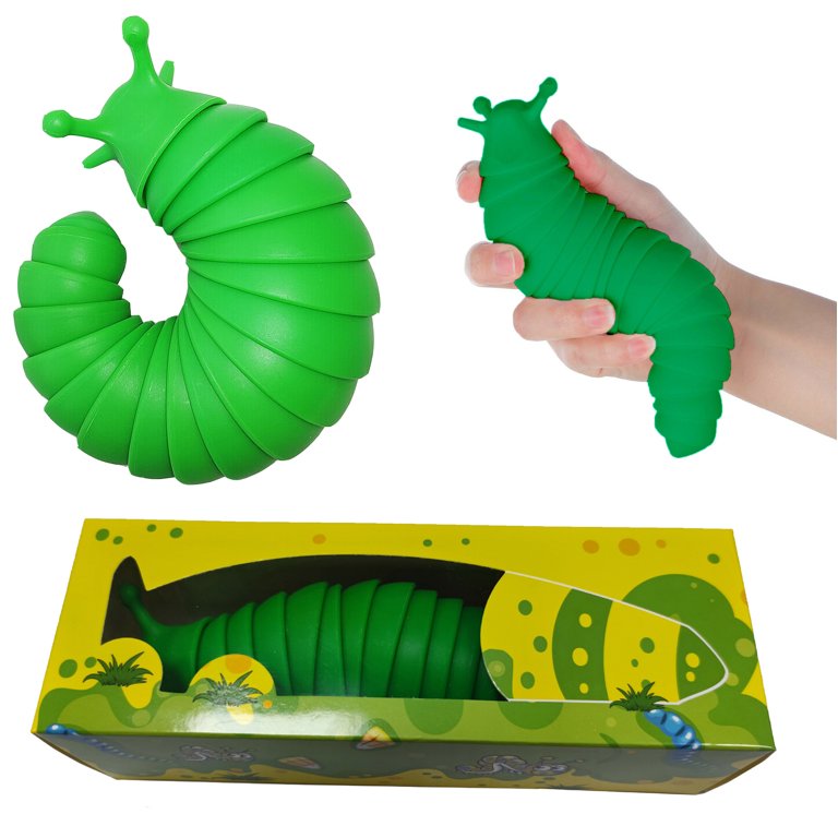 2 Pcs Big Fidget Slug Toys,3d Articulated Stretch Caterpillar Sensory  Stress Relief Flexible Hand Toy, Ideal Party Favor Colorful Anti-anxiety  Office