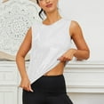 thumbnail image 4 of XuJwPNcy Cropped Tank Tops for Women Crewneck Sleeveless Athletic Gym Blouses Loose Yoga Workout Tank Shirts, 4 of 7