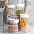 thumbnail image 4 of Divided Lazy Susan Turntable Storage Container for Kitchen Cabinet, Pantry, Refrigerator, Countertop Food Safe - Turntable Spice Rack for the Kitchen Cupboard,Spinning Organizer for Food Pouches, 4 of 5