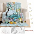 thumbnail image 5 of Easter Blanket Soft Cozy Warm Throw Blanket for Couch, Plush Fuzzy Flannel Fleece Blankets for Sofa, Turquoise Truck Eggs Gnomes Rabbit Wooden Grain Bed Blankets Lightweight Gifts for Women, 32"x48", 5 of 9