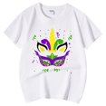 thumbnail image 5 of PMVFHDE Hauts pour Filles T-Shirt Décontracté Imprimé Col Rond Manches Courtes T-Shirt Décontracté Blanc, 8-9 Ans, 5 of 5