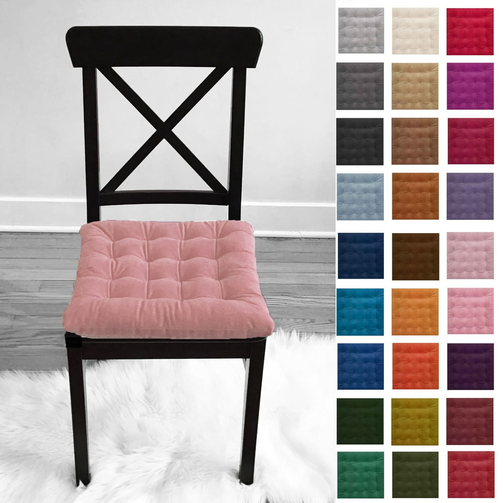 Infinity Collection Square Tufted Velvet Plush Chair Pad/Cushion for