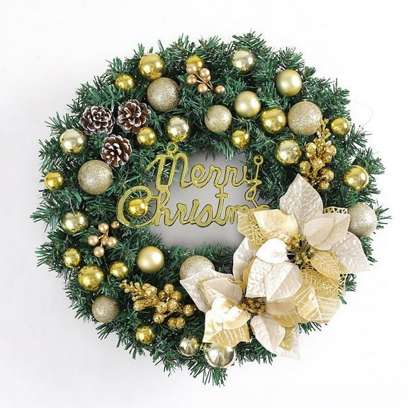 BOBOMOTI Christmas Wreath Decorations, Artificial Xmas Wreath with Berries, for Indoor Outdoor Home Party Hanging Decorations Clearance