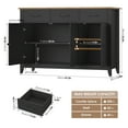 thumbnail image 7 of Hiphuta 47"W Buffet Cabinet with Adjustable Shelf, Modern Farmhouse Coffee Bar with 3 Drawers and Sturdy Base for Small Space and Living Room, Black, 7 of 7