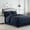 Navy Blue, variant on Sweet Home Collection Microfiber Hypoallergenic 8-Piece Gray Checkered Embossed Bed in a Bag, King