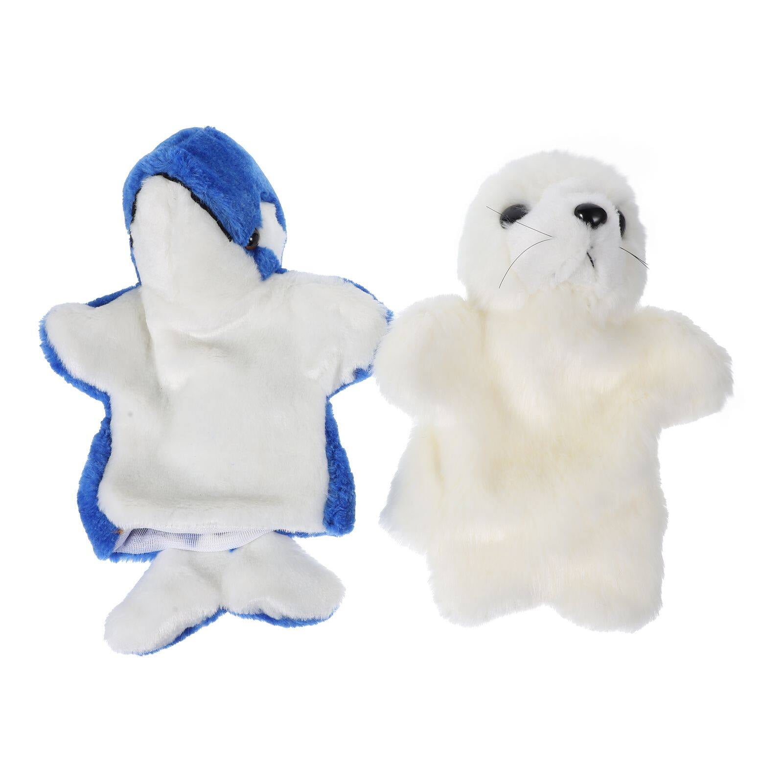 2pcs Baby Animal Hand Puppets Cartoon Role Play Toys Lovely Stuffed