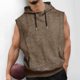 thumbnail image 1 of pstuiky Camisetas sin mangas para hombre, Blusa deportiva informal de color liso con capucha y cordón sin mangas para hombre Chaleco para hombre m, 1 of 6