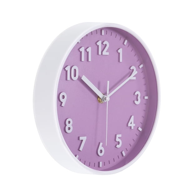 Reloj de pared de 8 pulgadas con números 3D de cuarzo, funciona con pilas, silencioso, redondo, for oficina, dormitorio, decorativo.