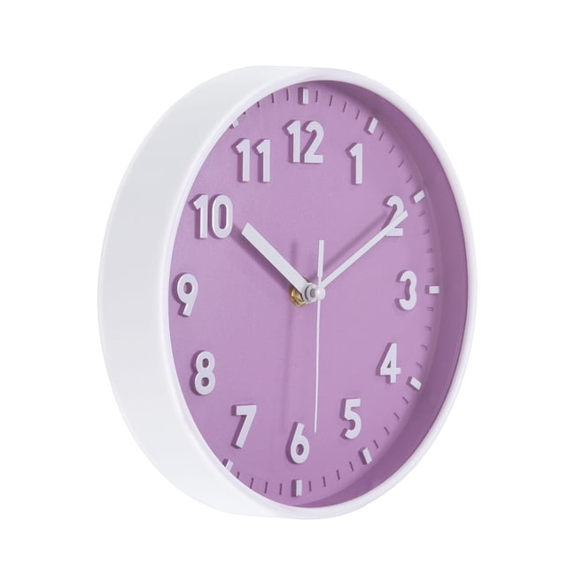 Reloj de pared de 8 pulgadas con números 3D de cuarzo, funciona con pilas, silencioso, redondo, for oficina, dormitorio, decorativo.